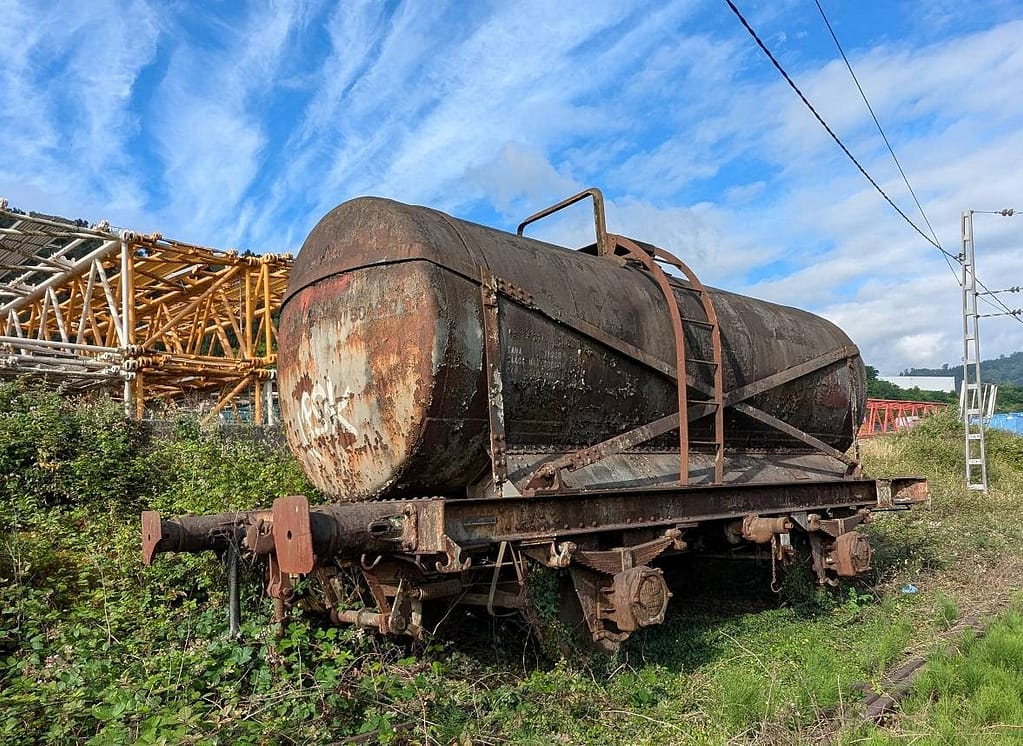 Current status of the tank car in Beasain, prior to its transfer to the Museum in Mora, 2024.